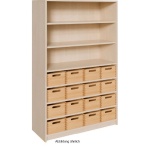 Schränke mit 16 mittleren Massivholzkästen, mit SF, 2EB, 160cm hoch 